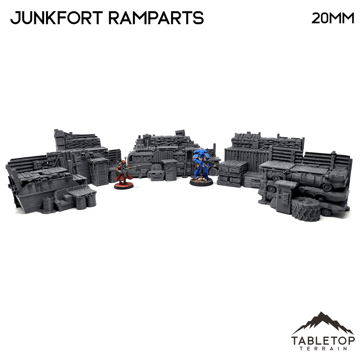 Tabletop Terrain Walls Junkfort Ramparts - Apocalyptic Terrain
