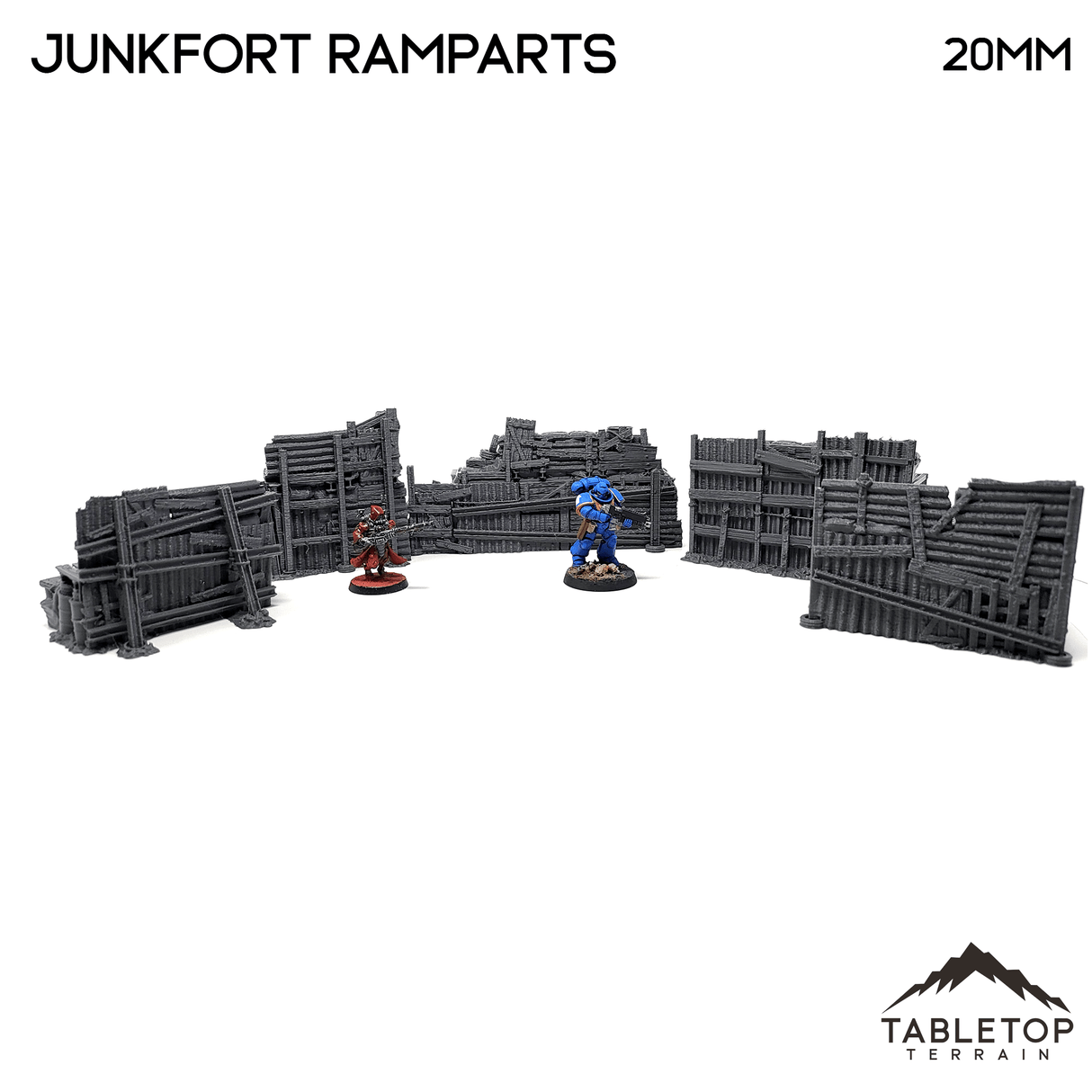 Tabletop Terrain Walls Junkfort Ramparts - Apocalyptic Terrain