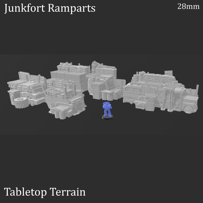Tabletop Terrain Walls Junkfort Ramparts - Apocalyptic Terrain