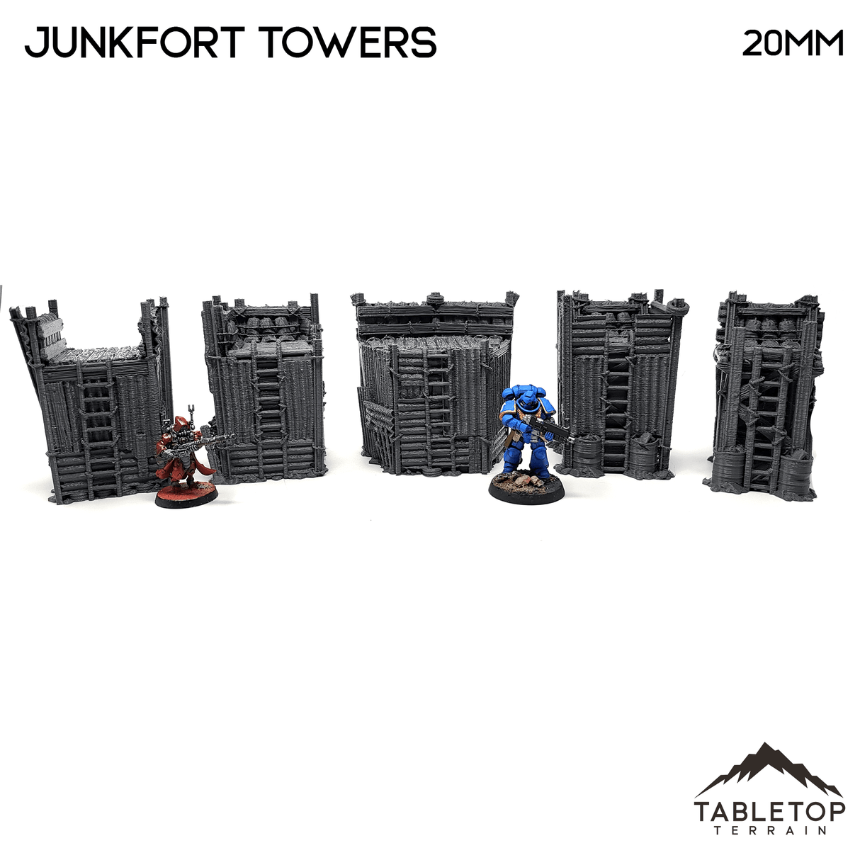 Tabletop Terrain Walls Junkfort Towers - Apocalyptic Terrain