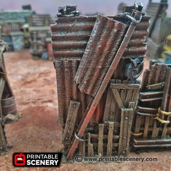 Tabletop Terrain Walls Junkfort Towers - Apocalyptic Terrain