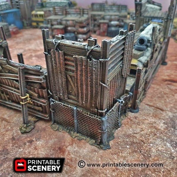 Tabletop Terrain Walls Junkfort Towers - Apocalyptic Terrain
