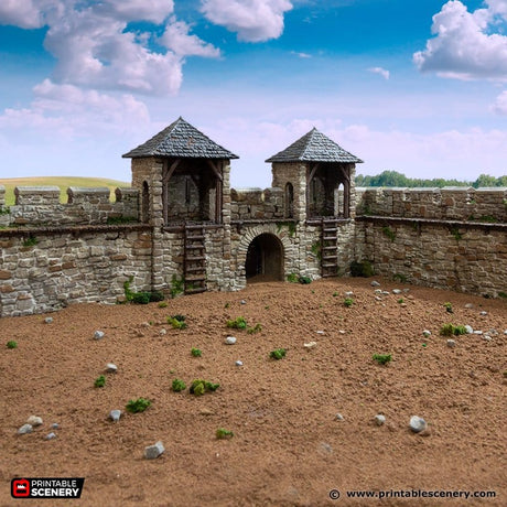 Tabletop Terrain Walls Norman Fort Walls / Ruined Fort Walls - Country & King - Fantasy Historical Walls