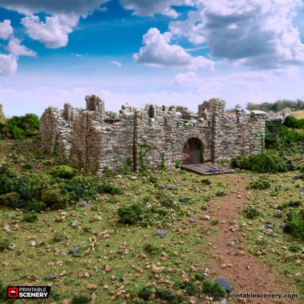 Tabletop Terrain Walls Norman Fort Walls / Ruined Fort Walls - Country & King - Fantasy Historical Walls
