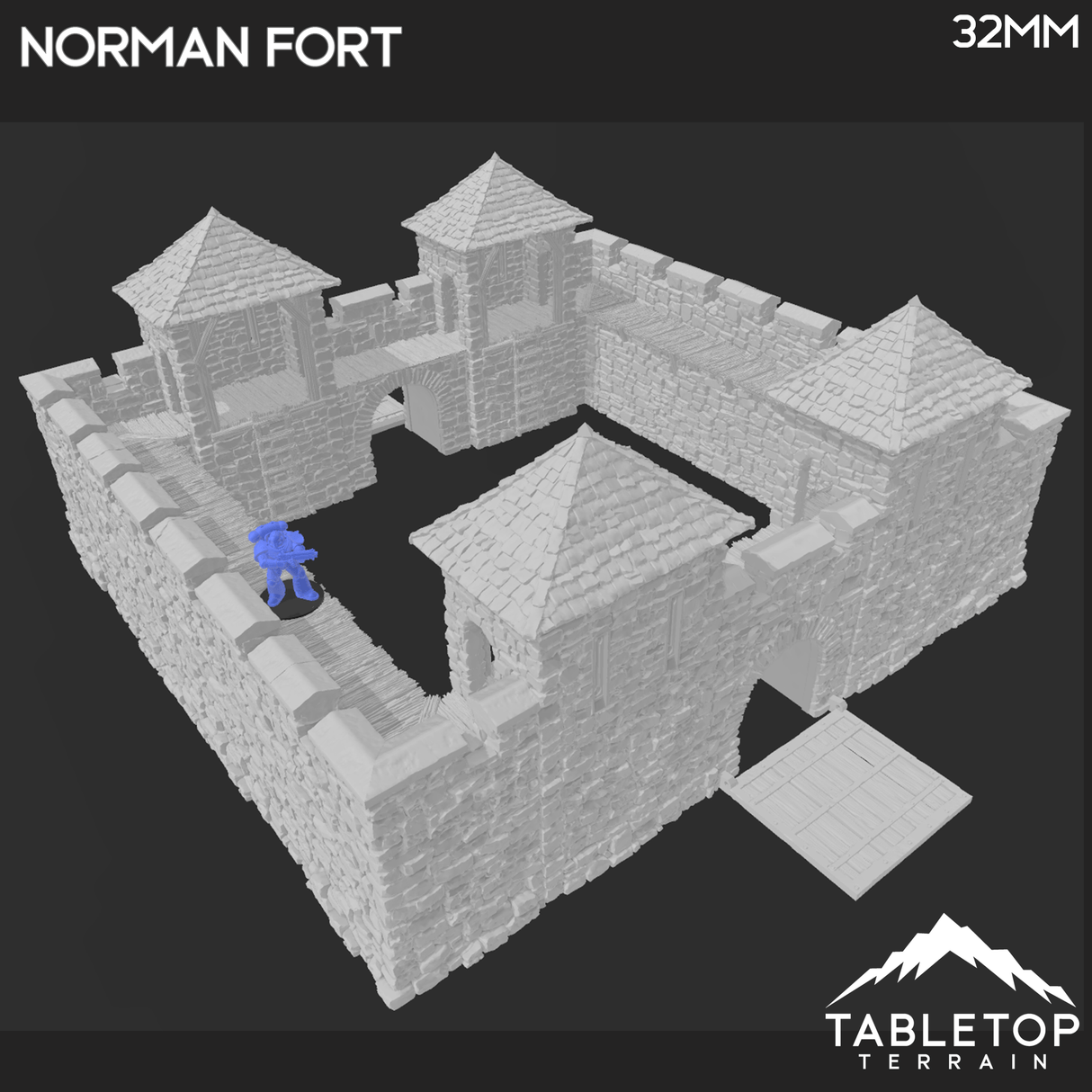 Tabletop Terrain Walls Norman Fort Walls / Ruined Fort Walls - Country & King - Fantasy Historical Walls
