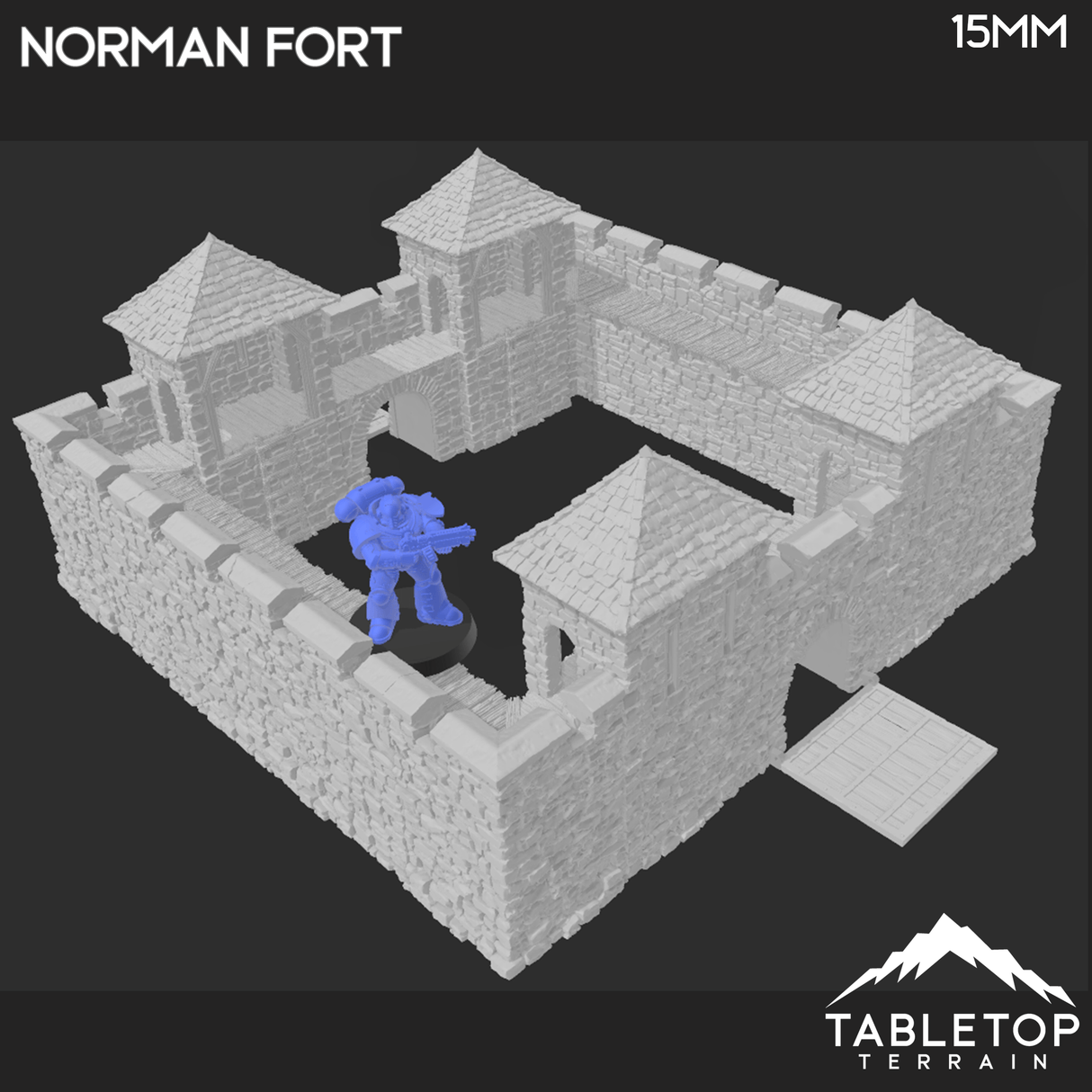 Tabletop Terrain Walls Norman Fort Walls / Ruined Fort Walls - Country & King - Fantasy Historical Walls