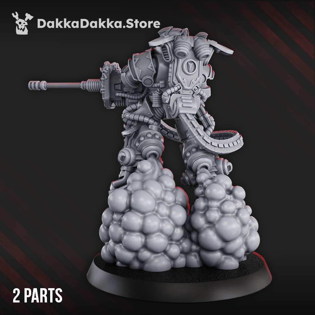 Tabletop Terrain Miniature White Megalodon Warrior Depressor - Prime Armored Fire Soldier of Space Knights