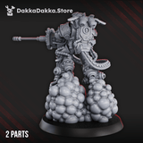Tabletop Terrain Miniature White Megalodon Warrior Depressor - Prime Armored Fire Soldier of Space Knights