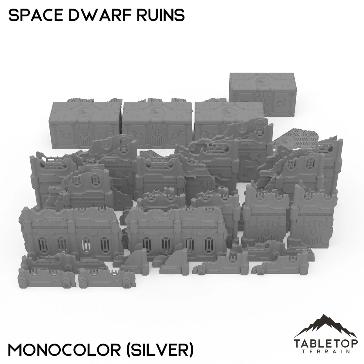 11e Space Dwarf Ruins Foldable Tournament Terrain - Monocolor (Silver)