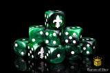 Fleur De Lis Green 16mm Dice