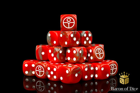 Universal Peace, Red, 16mm Dice