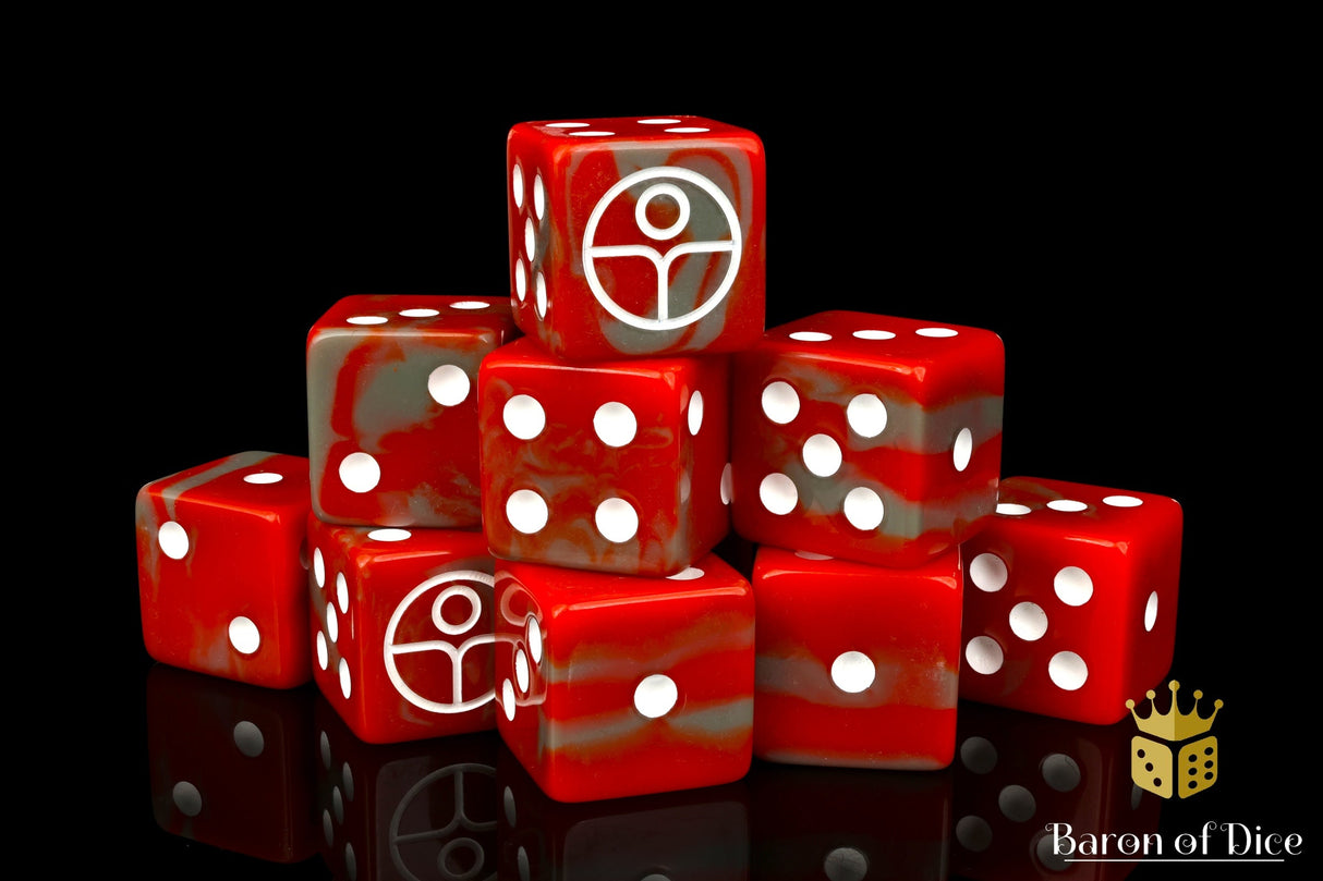 Universal Peace, Red, 16mm Dice