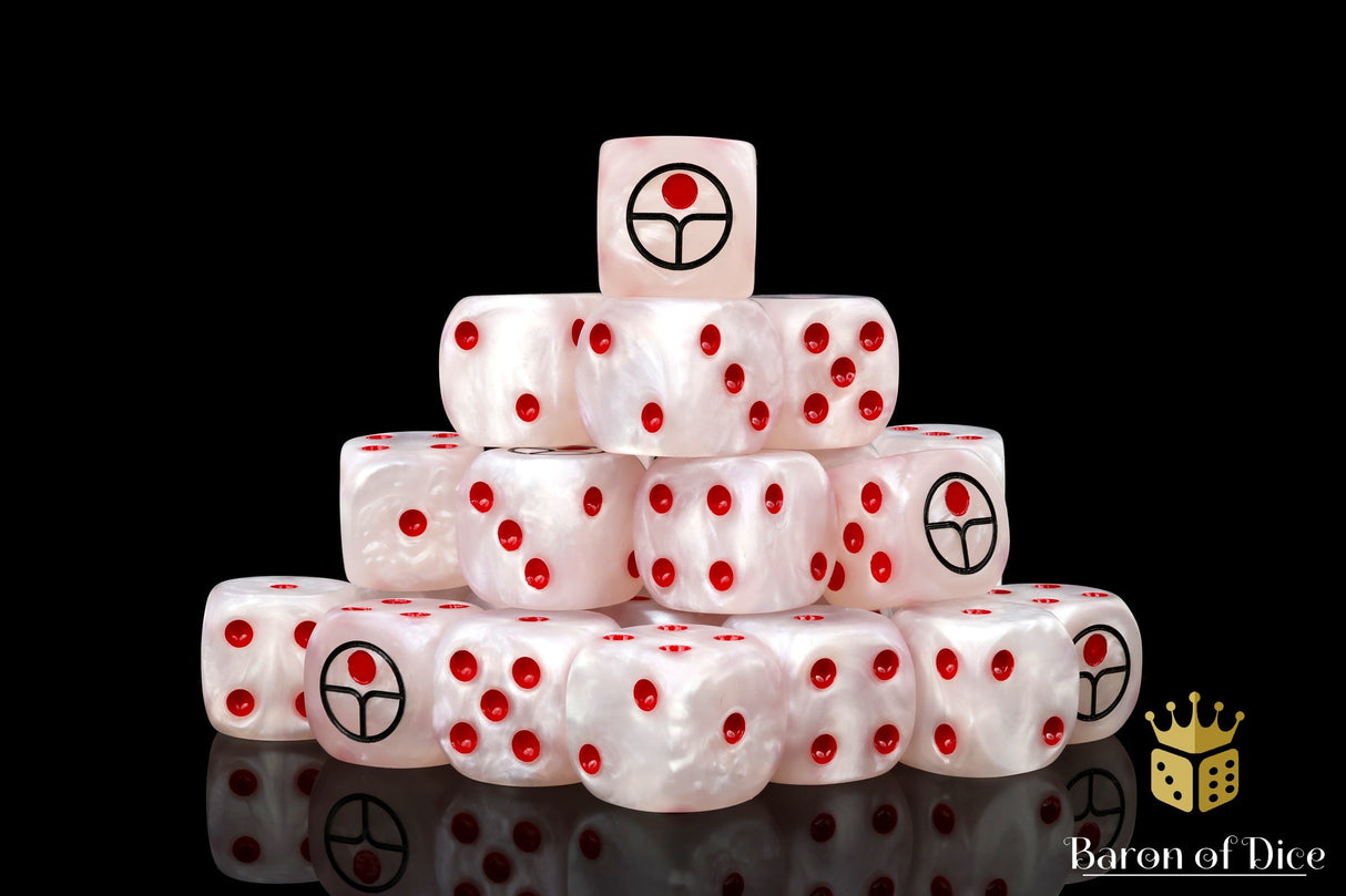 Universal Peace, White 16mm Dice