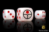 Universal Peace, White 16mm Dice