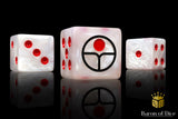 Universal Peace, White 16mm Dice