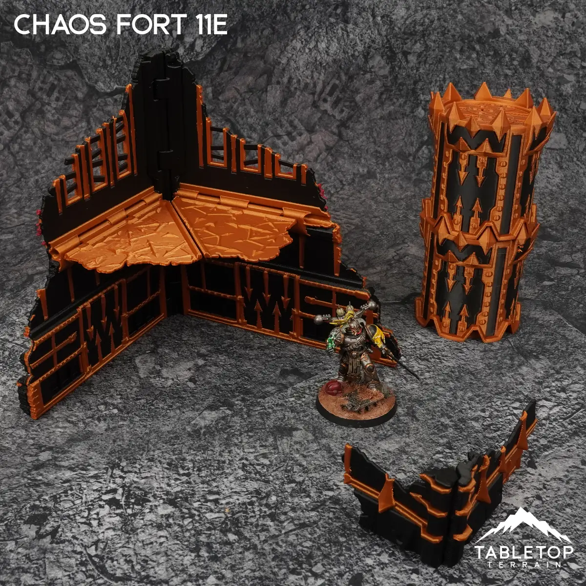 Chaos Fort 11e Foldable Tournament Terrain - NextGen Color Black + Copper