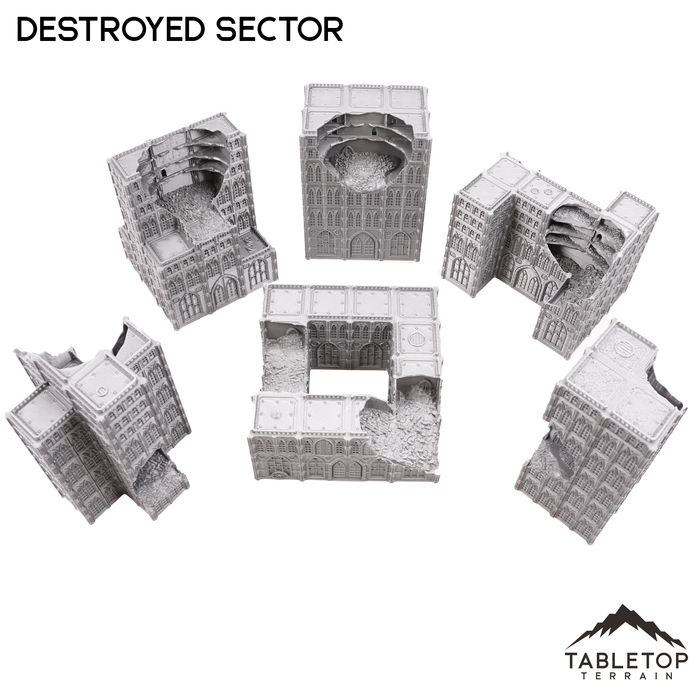 Destroyed Sector 8mm Scale Building Pack