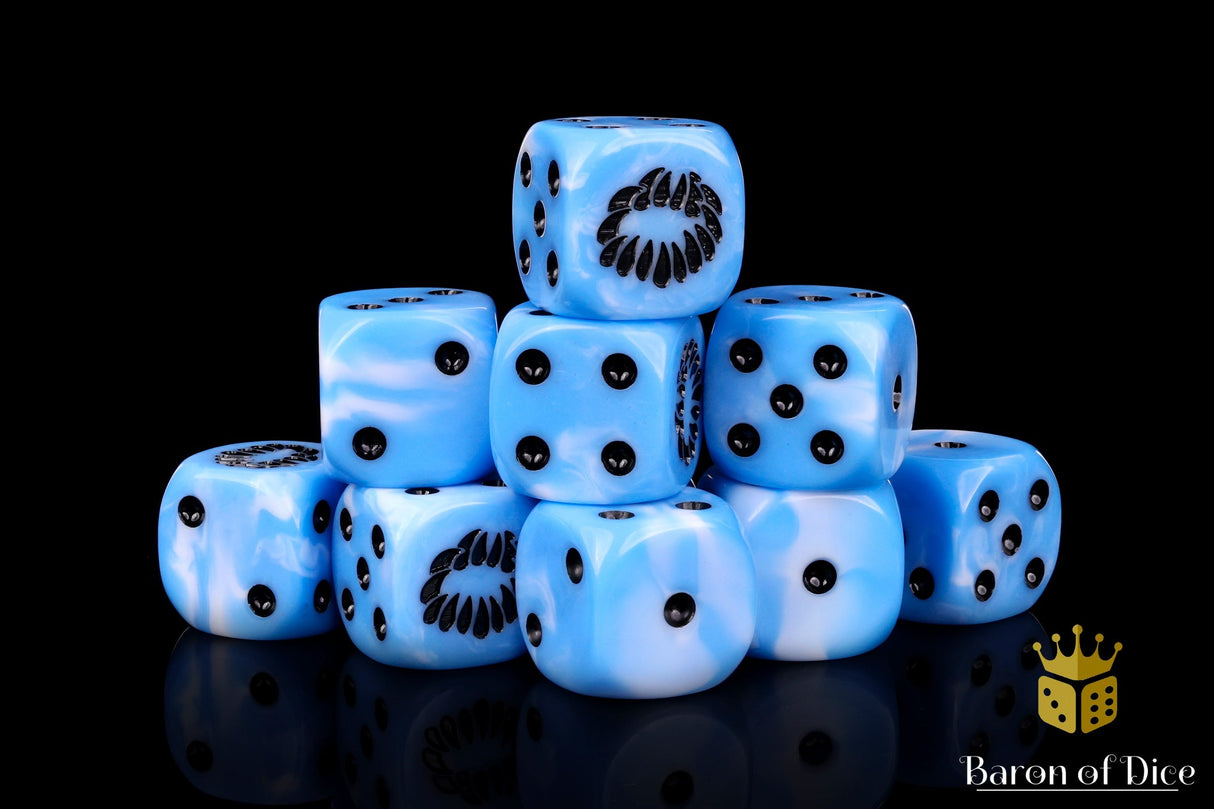 Fanged Maw, Blue Frost 16mm Dice