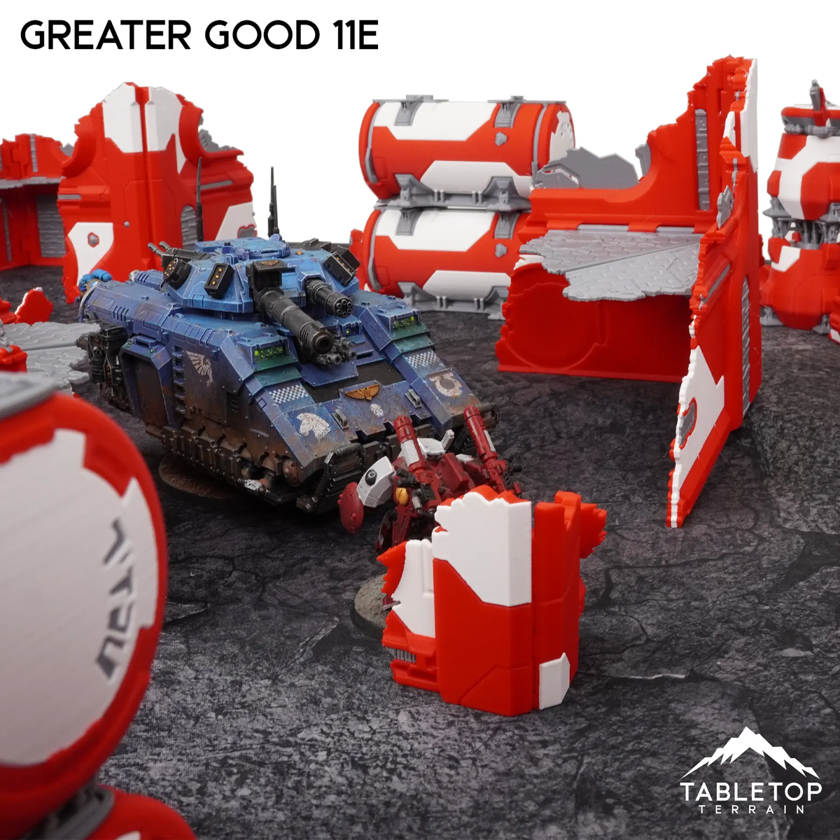 Greater Good 11e Foldable Tournament Terrain - NextGen Color Red + White