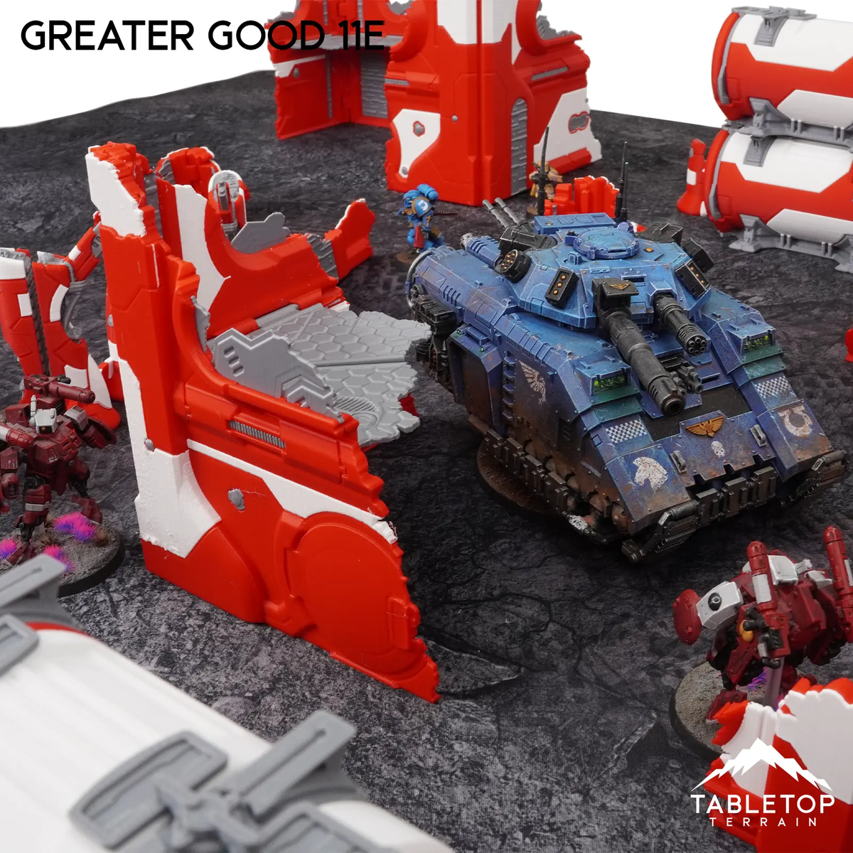 Greater Good 11e Foldable Tournament Terrain - NextGen Color Red + White