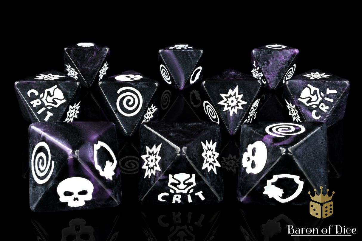 Panther, Purple, D8 Dice Set