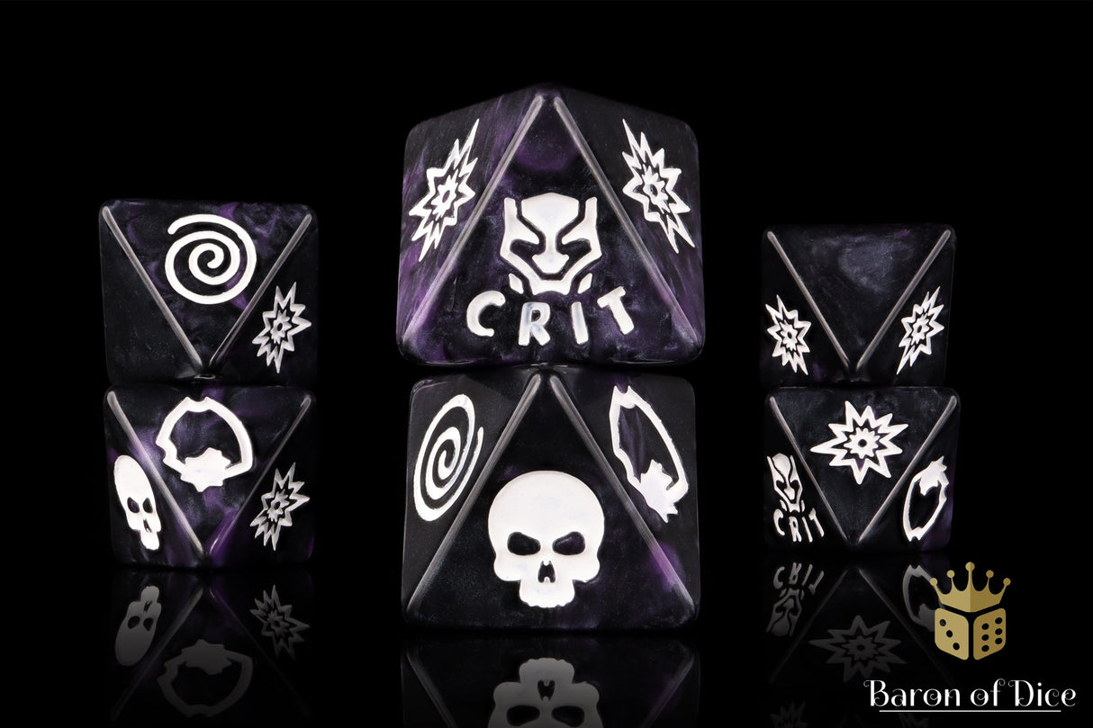 Panther, Purple, D8 Dice Set