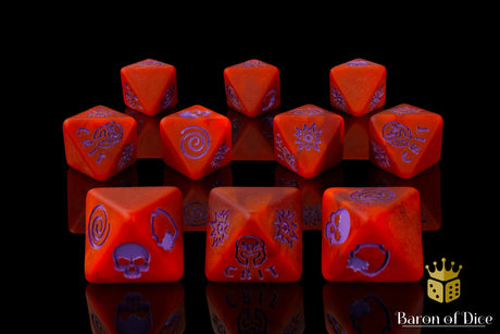 Menacing Mutants, Red Matte, D8 Dice Set