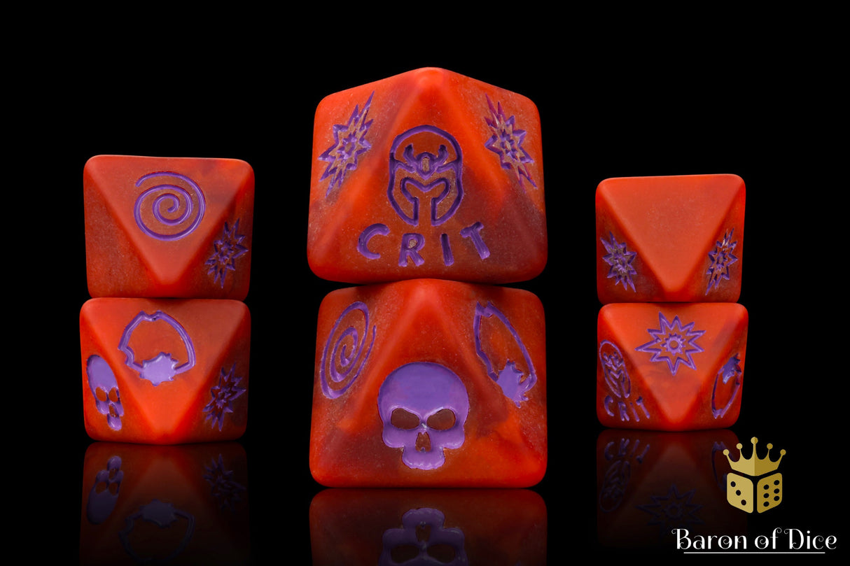 Menacing Mutants, Red Matte, D8 Dice Set