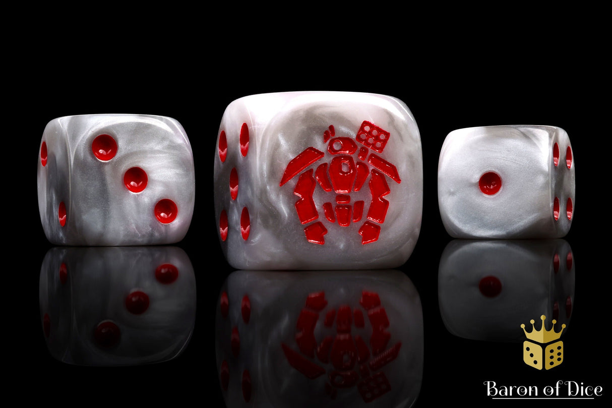 Crisis Robot, White 16mm Dice