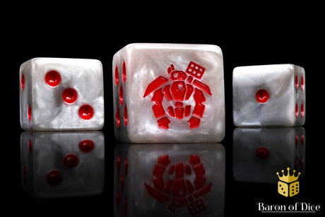 Crisis Robot, White 16mm Dice