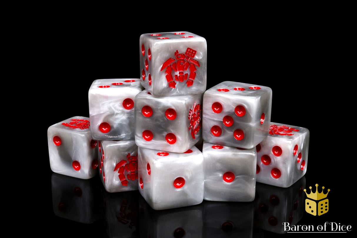 Crisis Robot, White 16mm Dice