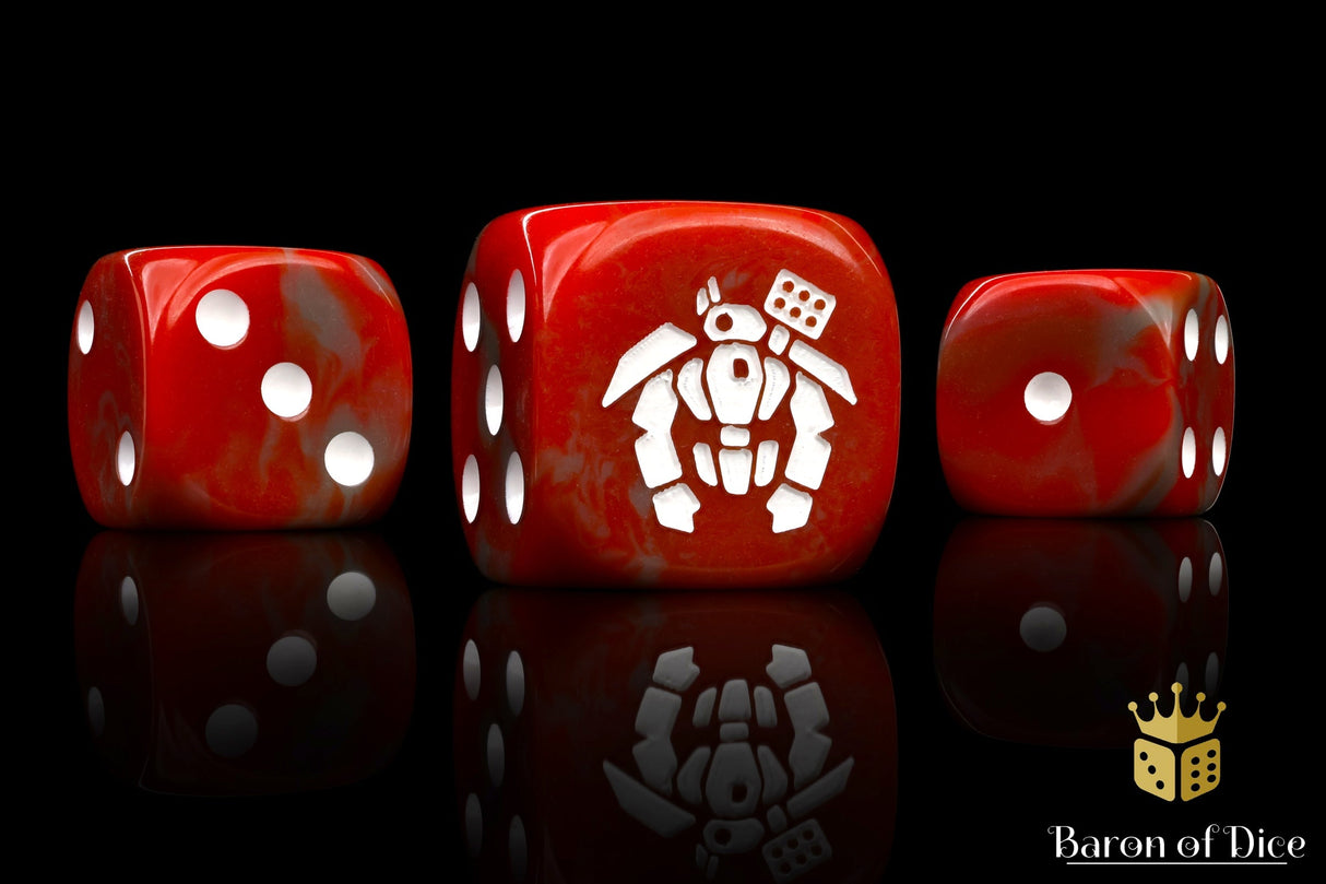 Crisis Robot, Red 16mm Dice