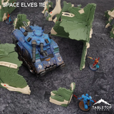 Space Elves 11e Foldable Tournament Terrain - NextGen Color Green + Bone