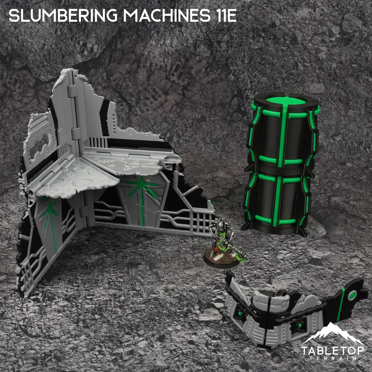 Slumbering Machines 11e Foldable Tournament Terrain - NextGen Color Black + Green