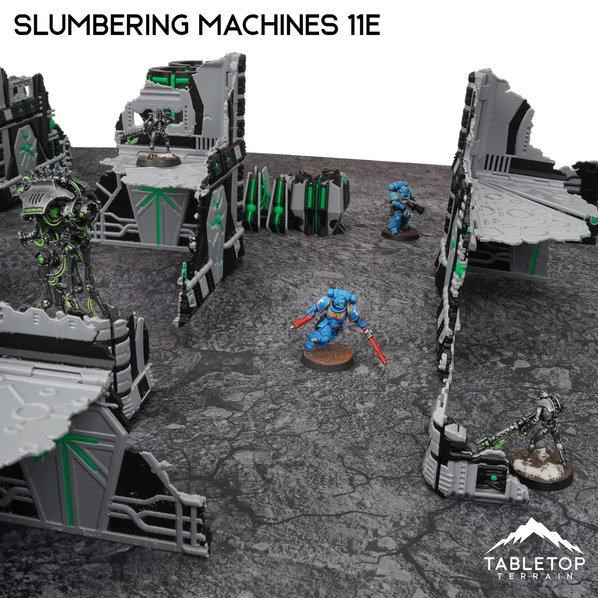 Slumbering Machines 11e Foldable Tournament Terrain - NextGen Color Black + Green
