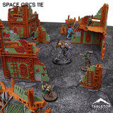 Space Orcs 11e Foldable Tournament Terrain - NextGen Color Orange + Green