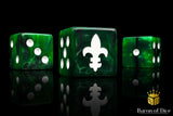 Fleur De Lis Green 16mm Dice