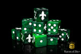 Fleur De Lis Green 16mm Dice