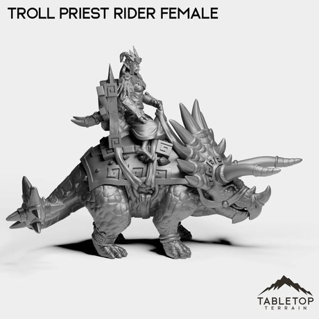 Tabletop Terrain Miniature Troll Priest Rider Female