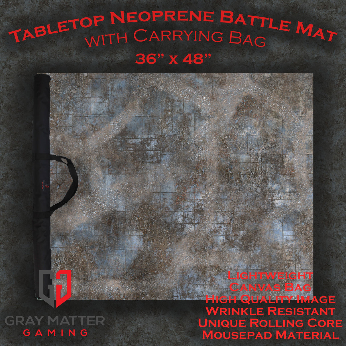 Urban Ruins - Neoprene Battle Mat - Warhammer, AoS, 40K, Kill Team, MCP, Shatterpoint, Legion, More