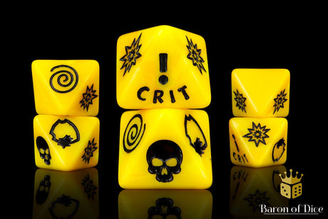 BaronOfDice 1 Set - x10 Count Generic Yellow D8 Dice Set