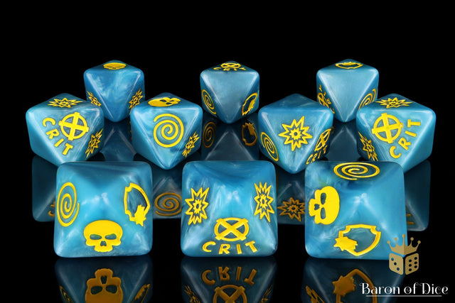 BaronOfDice 1 Set - x10 Count Heroic Mutants D8 Dice Set