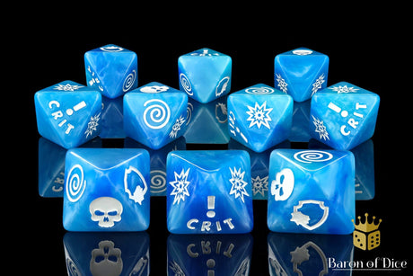 BaronOfDice 2 Sets - x20 Count Generic Blue D8 Dice Set