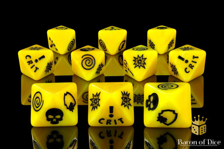 BaronOfDice 2 Sets - x20 Count Generic Yellow D8 Dice Set