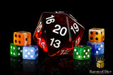 BaronOfDice Big Ass, D20, Red Fire