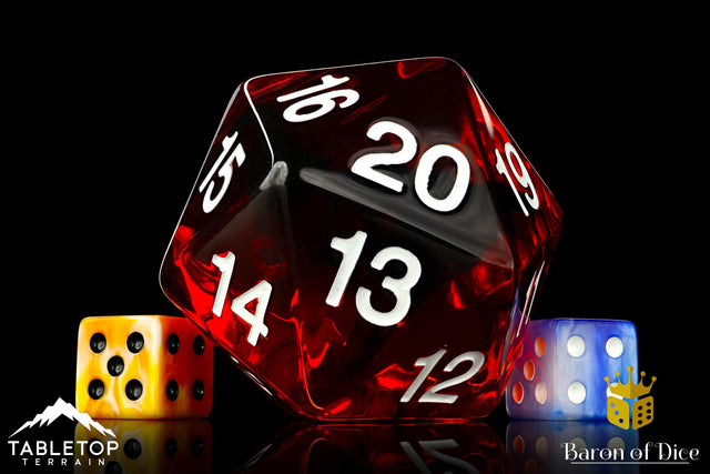 BaronOfDice Big Ass, D20, Red Fire