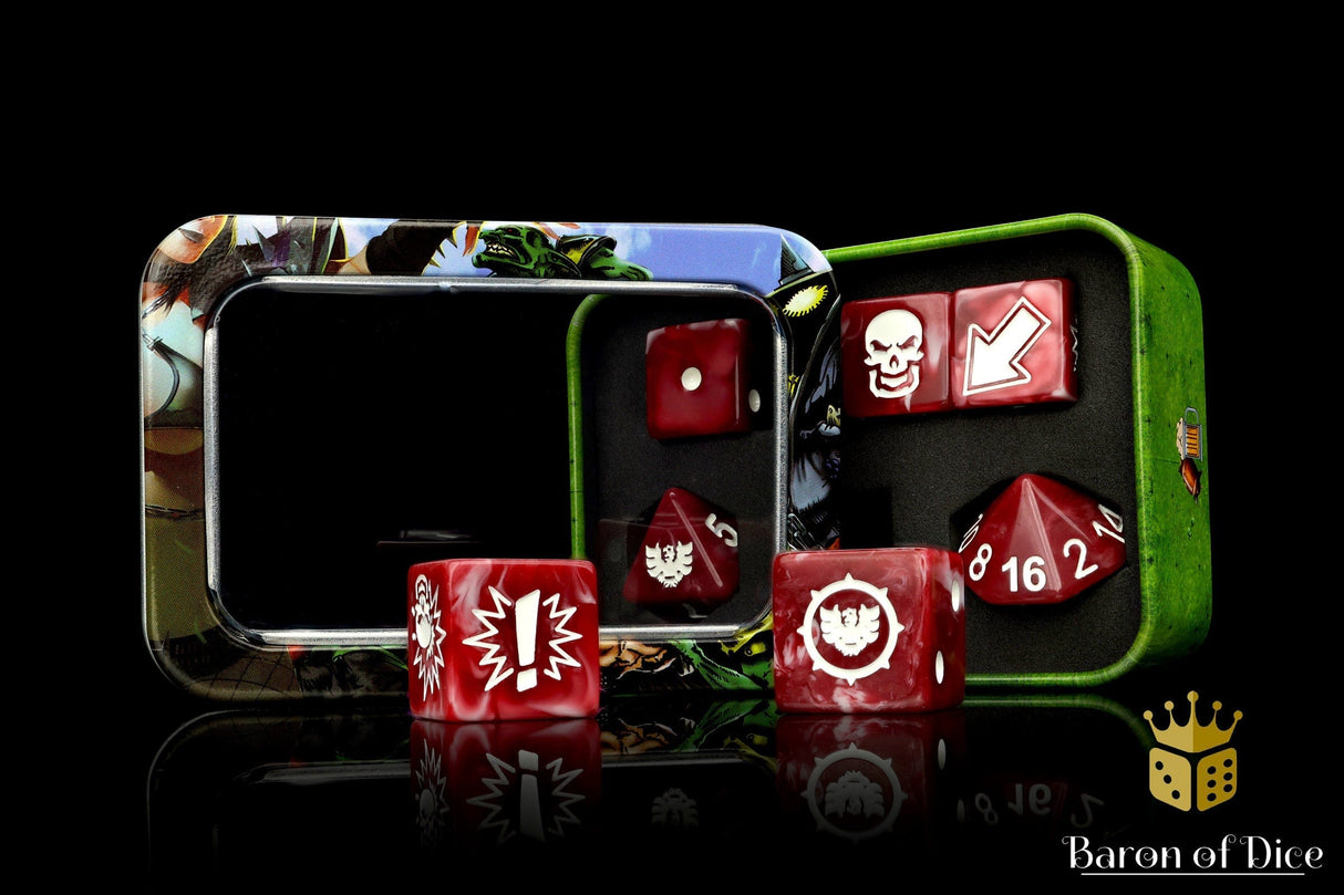 BaronOfDice Dice 1 Set (7 Dice) / Eagle Bloody, Football Dice Sets