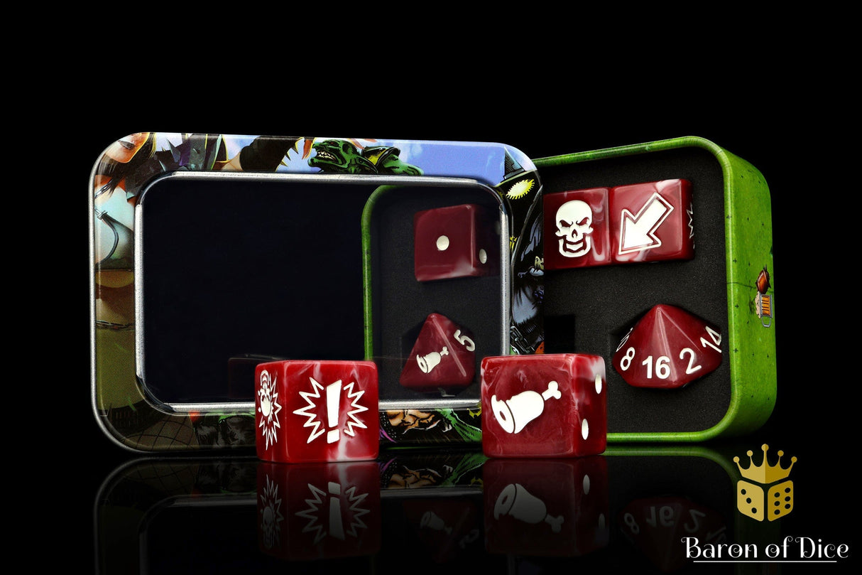 BaronOfDice Dice 1 Set (7 Dice) / Ogre Bloody, Football Dice Sets