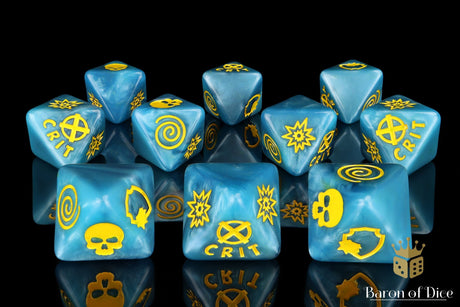 BaronOfDice Dice 1 Set - x10 Count Heroic Mutants D8 Dice Set