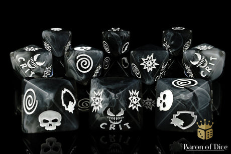 BaronOfDice Dice 2 Sets - x20 Count Symbiote, Dark, D8 Dice Set